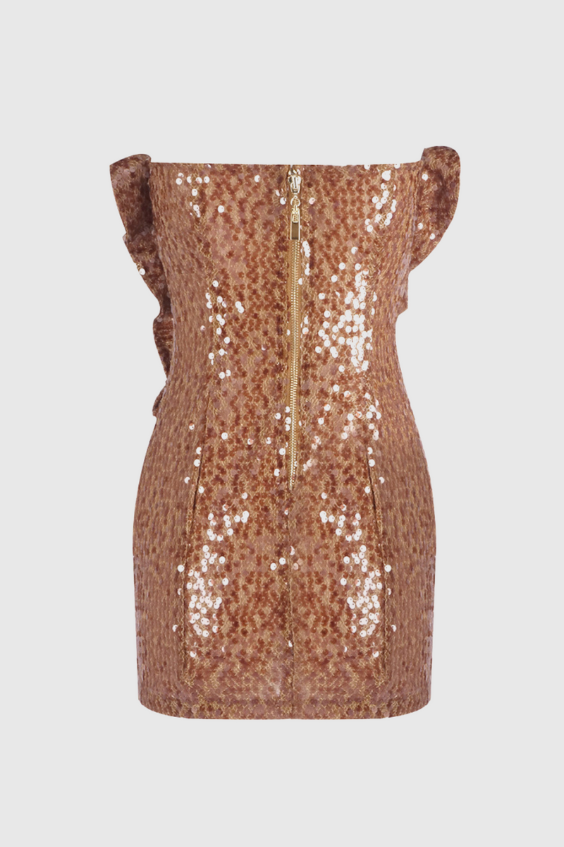 Charae Sequin Strapless Mini Dress
