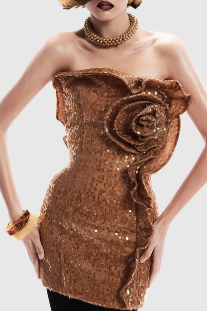 Charae Sequin Strapless Mini Dress