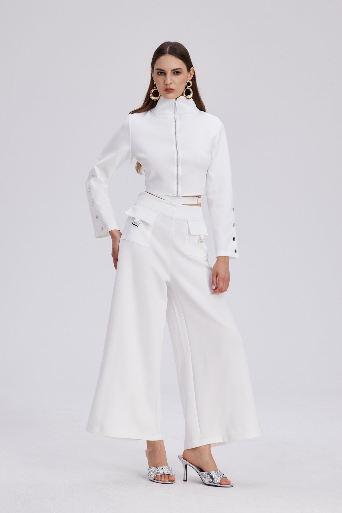 Chavdar Cutout Embellished Pants Set