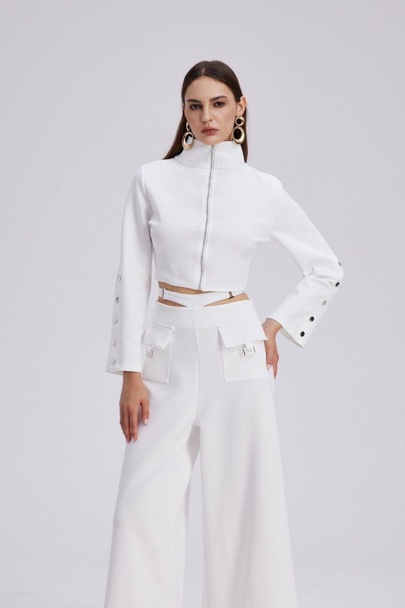 Chavdar Cutout Embellished Pants Set