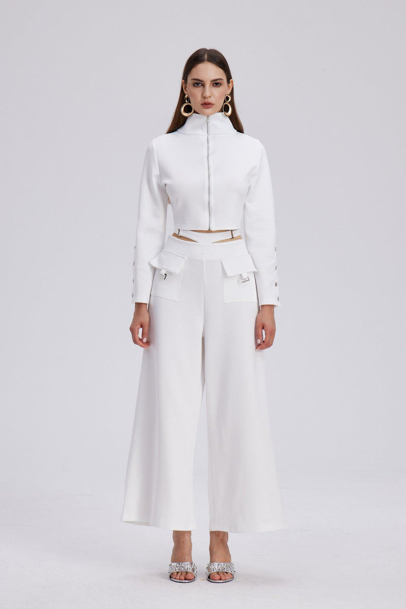 Chavdar Cutout Embellished Pants Set