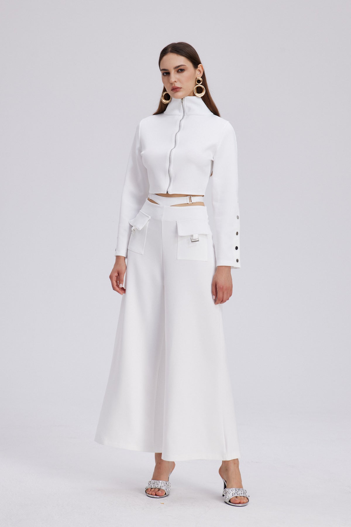 Chavdar Cutout Embellished Pants Set