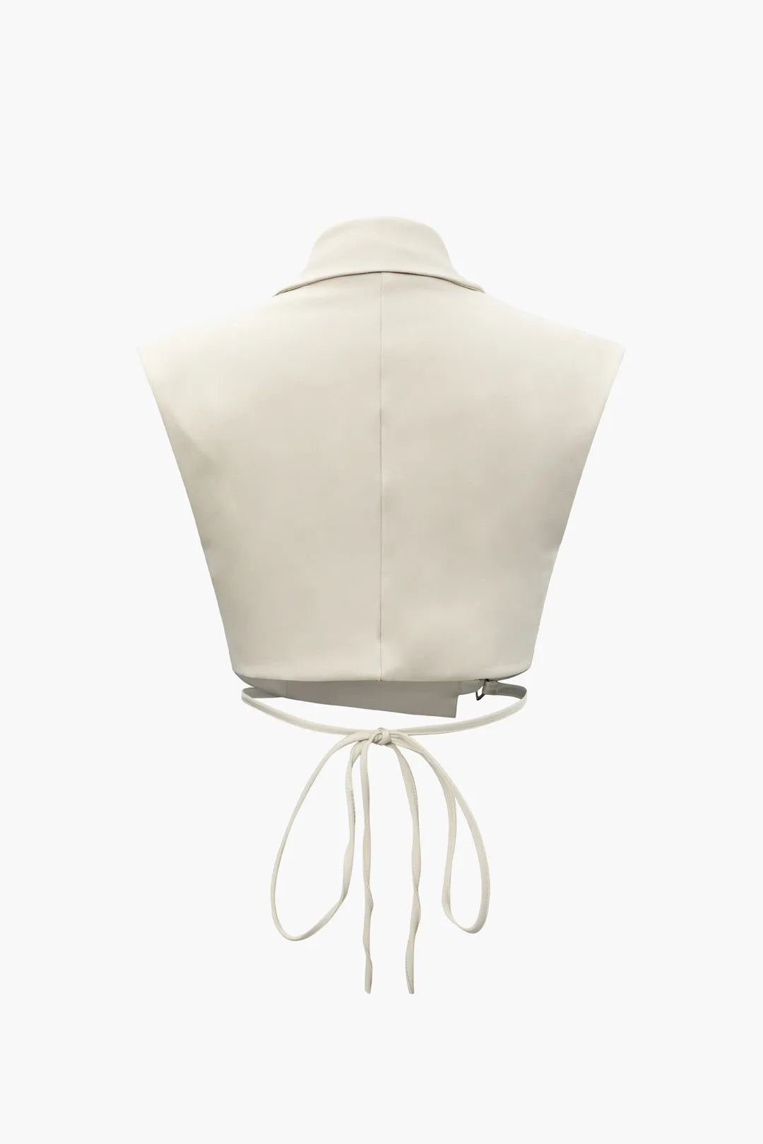 Cherry Beige Tie Back Vest and Straight Leg Suit Pants Set