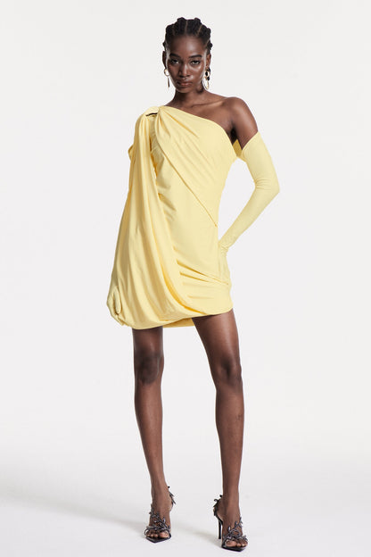 Chlodechilda Shawl Asymmetric Mini Dress