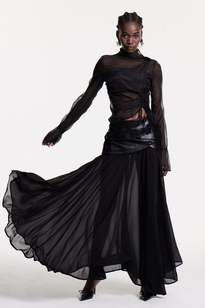 Christina Deconstruct Mesh Maxi Skirt