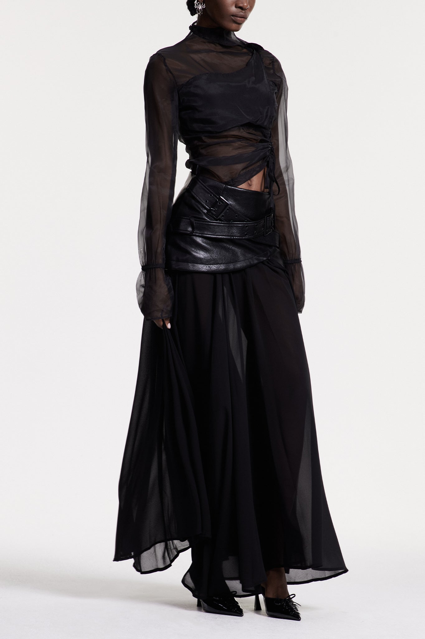 Christina Deconstruct Mesh Maxi Skirt