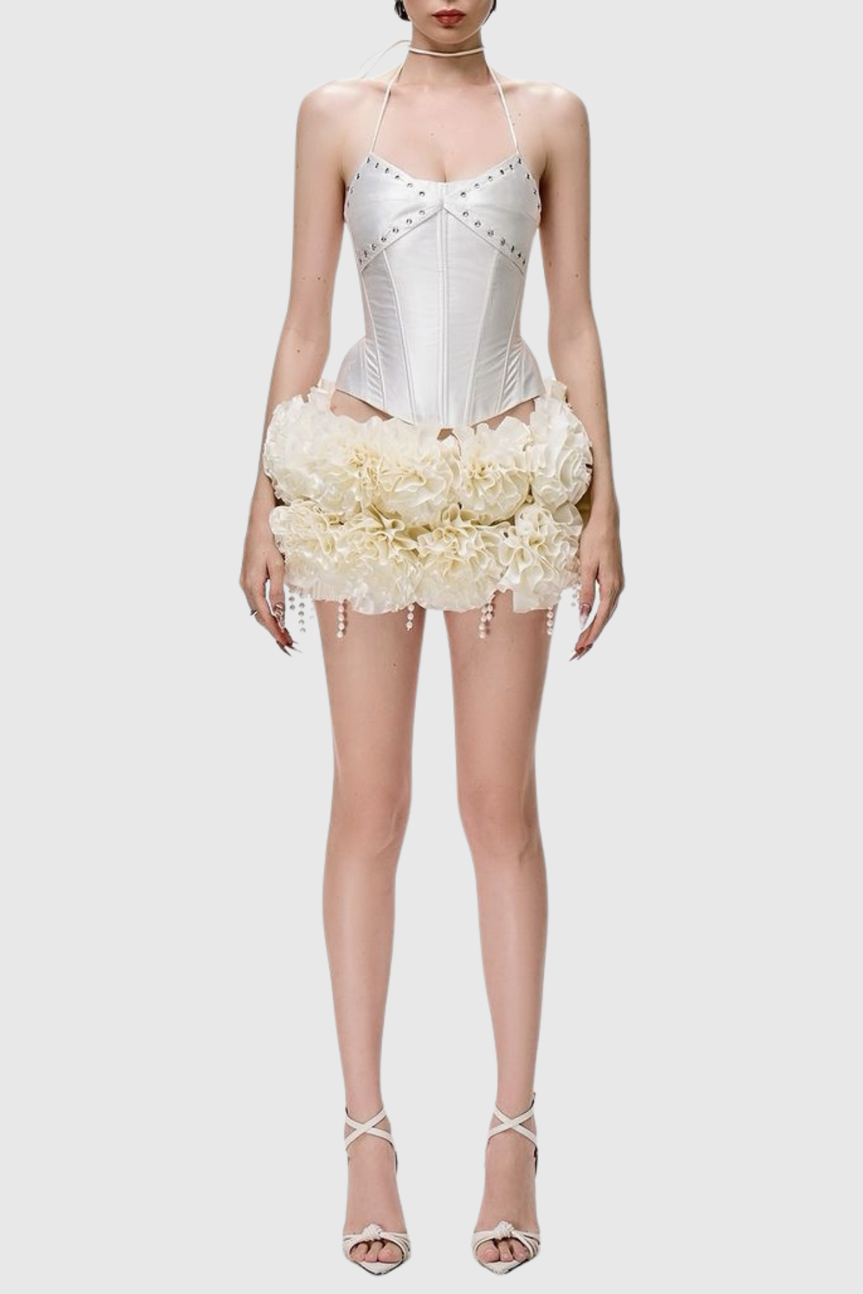 Orsolya Pearl Corset Two Piece Set - Ivory