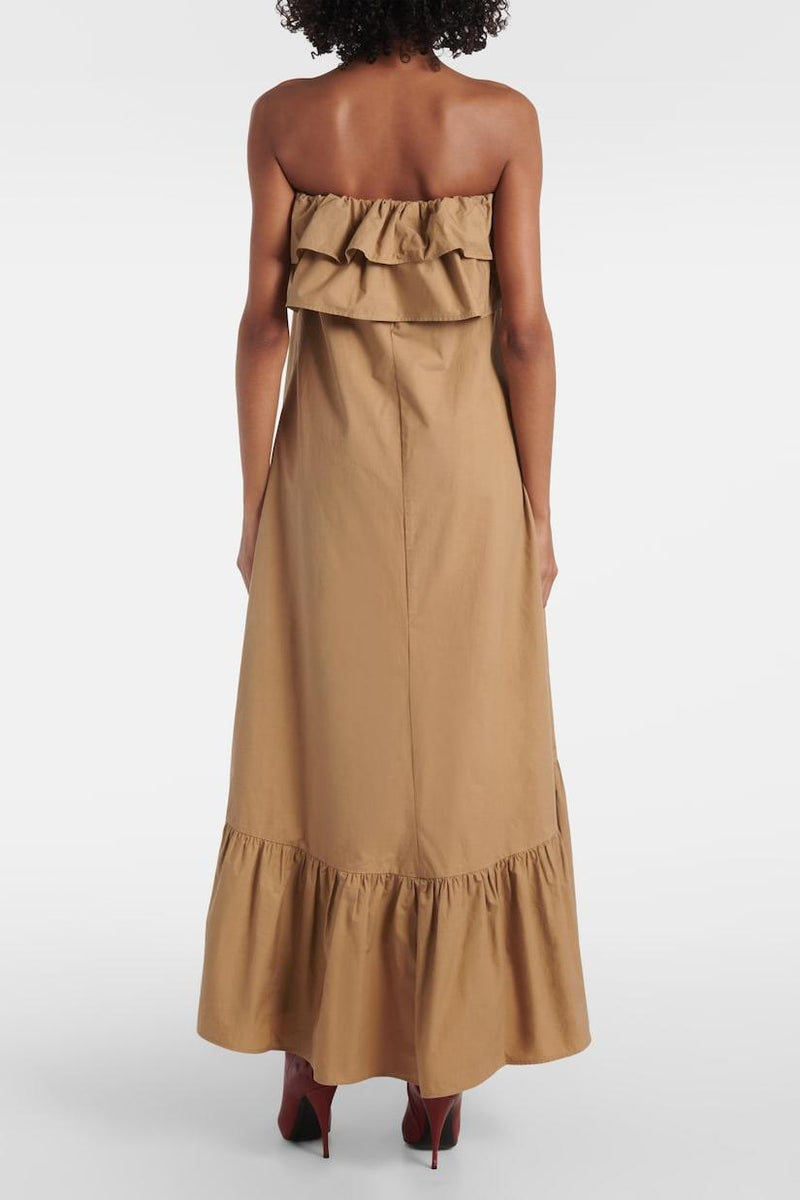 Clarrisa Ruffled Strapless Maxi Dress