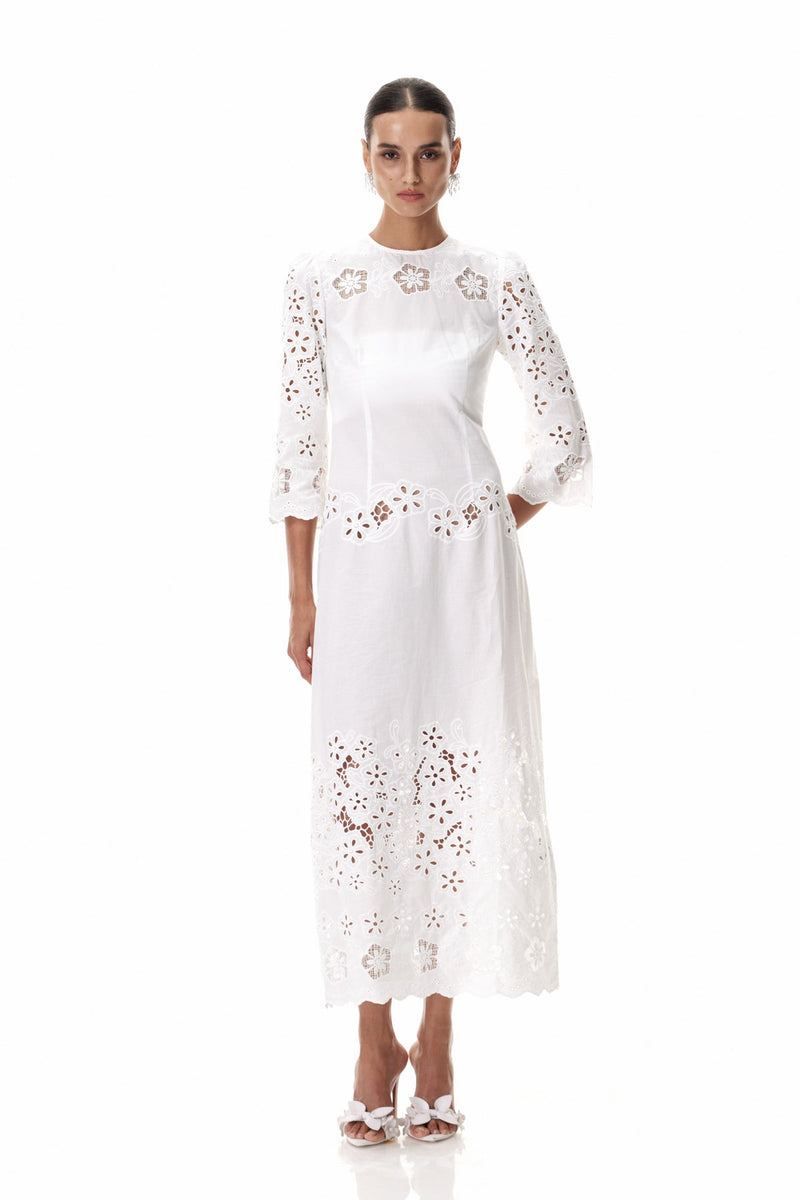 Claudina Flower Cutout Midi Dress