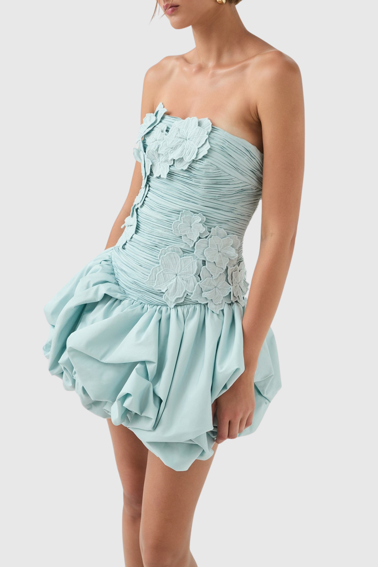 Coleka Appliqué Strapless Mini Dress