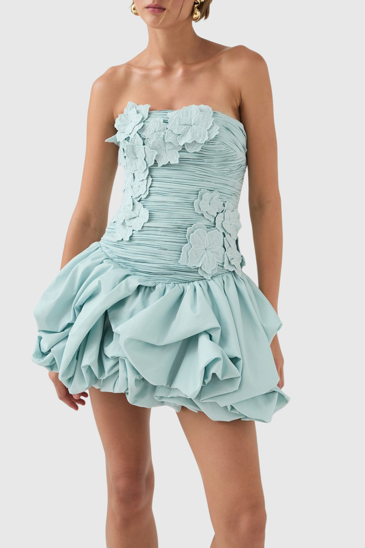 Coleka Appliqué Strapless Mini Dress