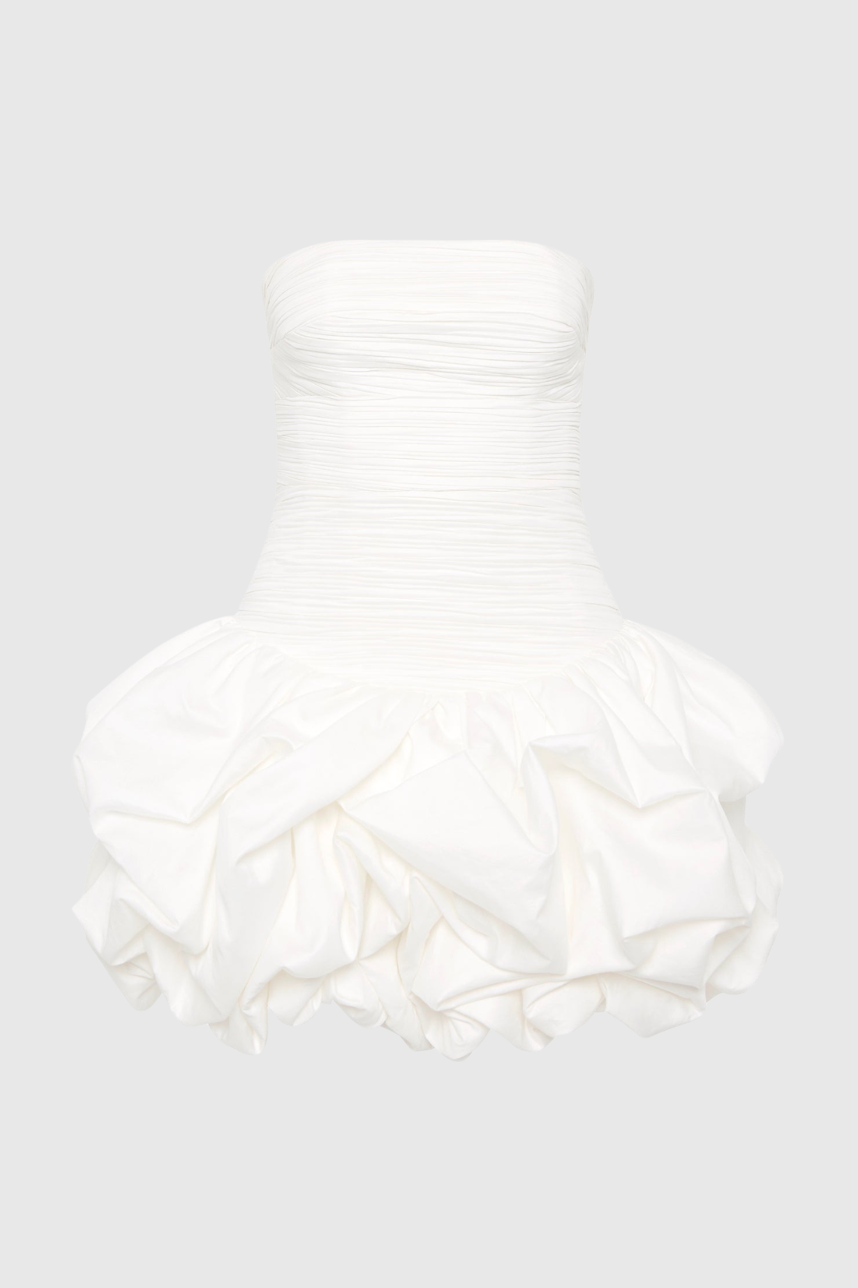 Coleka Print Strapless Ruched Mini Dress - White