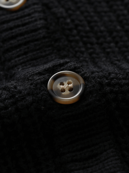 | Front and Back Wearable Knit Cardigan - Black