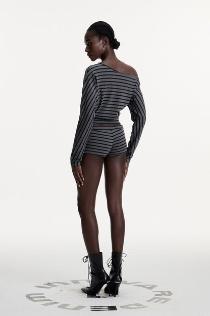 Connla Asymmetric Stripe Pants Set