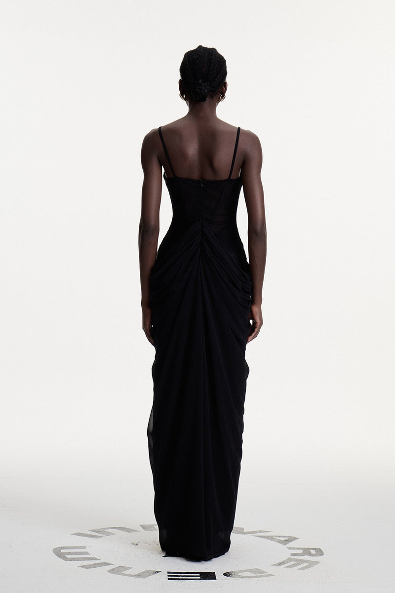 Constance Lace Ruch Maxi Dress