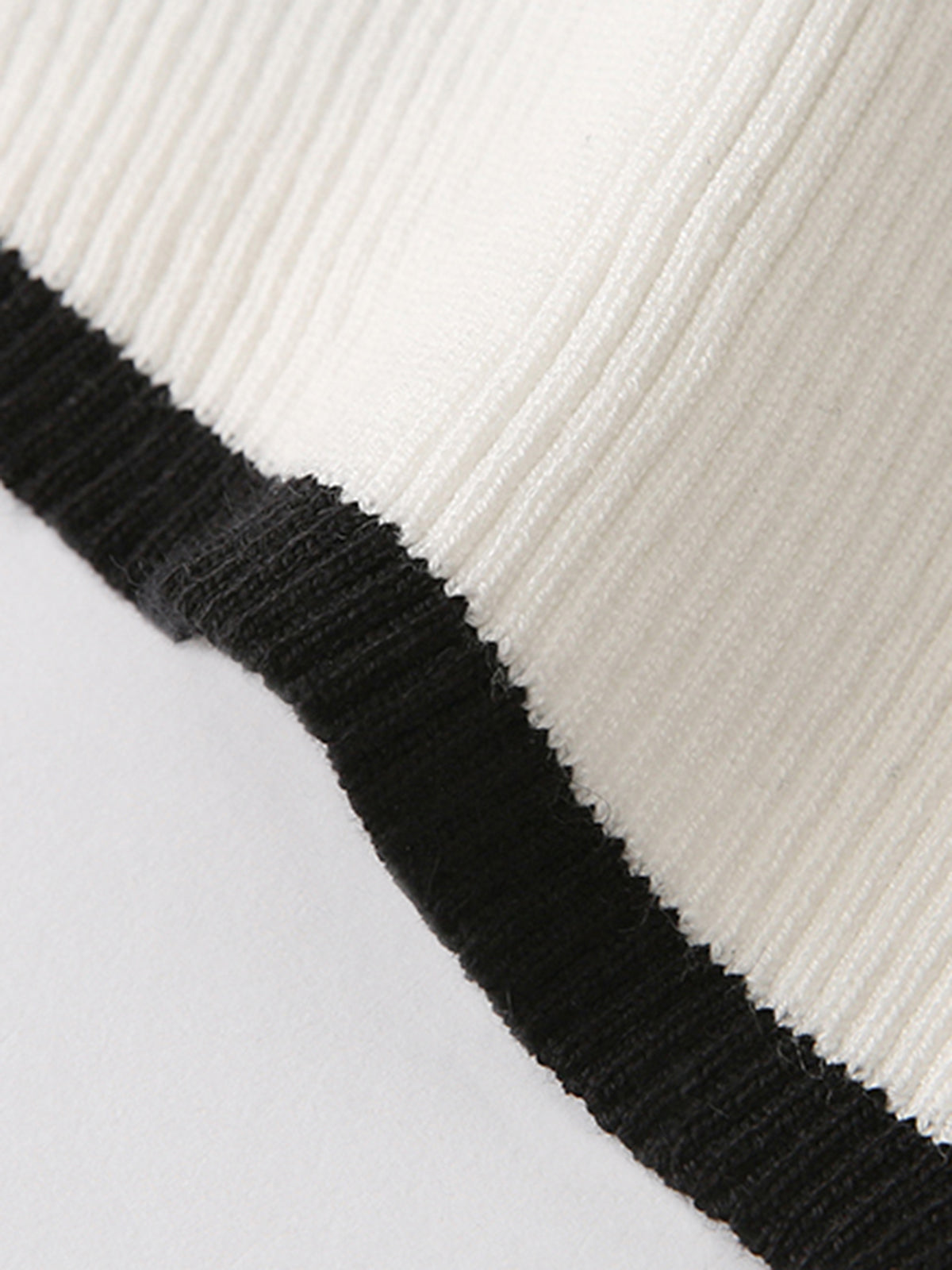 Contrast-trim Asymmetrical Mock Neck Sweater