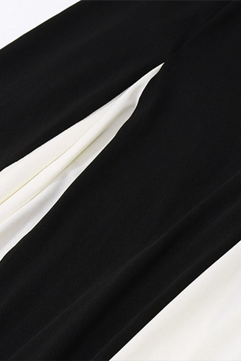 Contrast Color Pleated Spaghetti Strap Maxi Dress