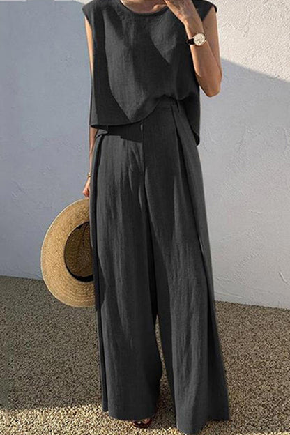 Cotton Tank Pants Suits