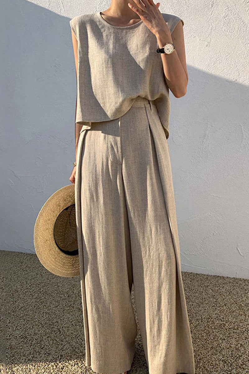 Cotton Tank Pants Suits