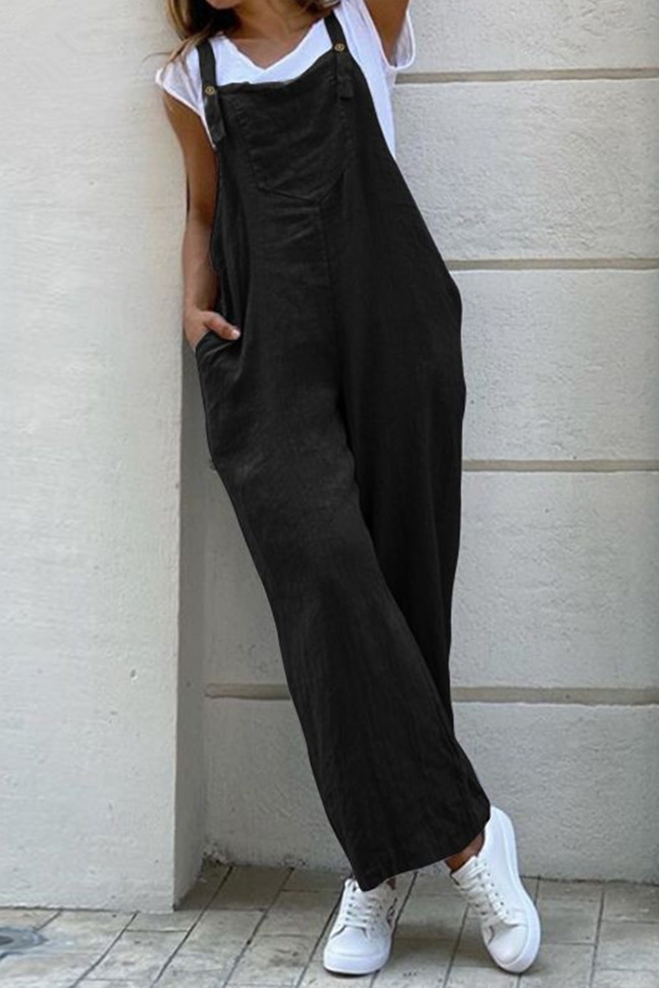 Cotton Button-down Overalls