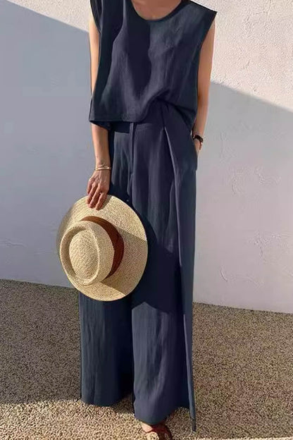 Cotton Tank Pants Suits