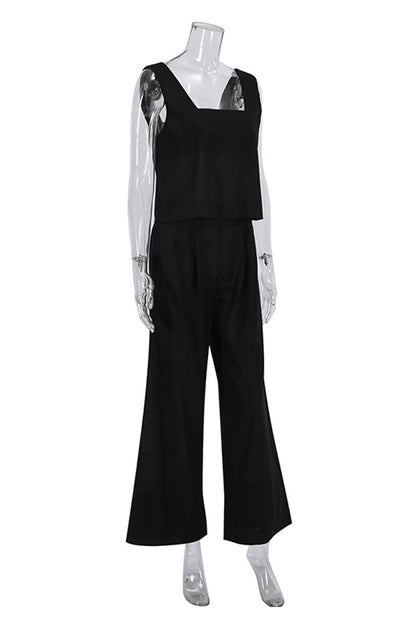 Cotton Square Neck Tank Pants Suits