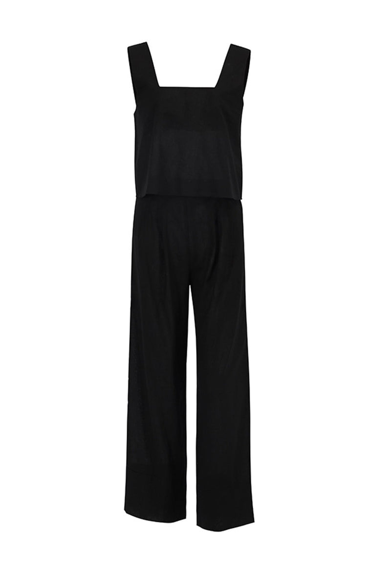 Cotton Square Neck Tank Pants Suits