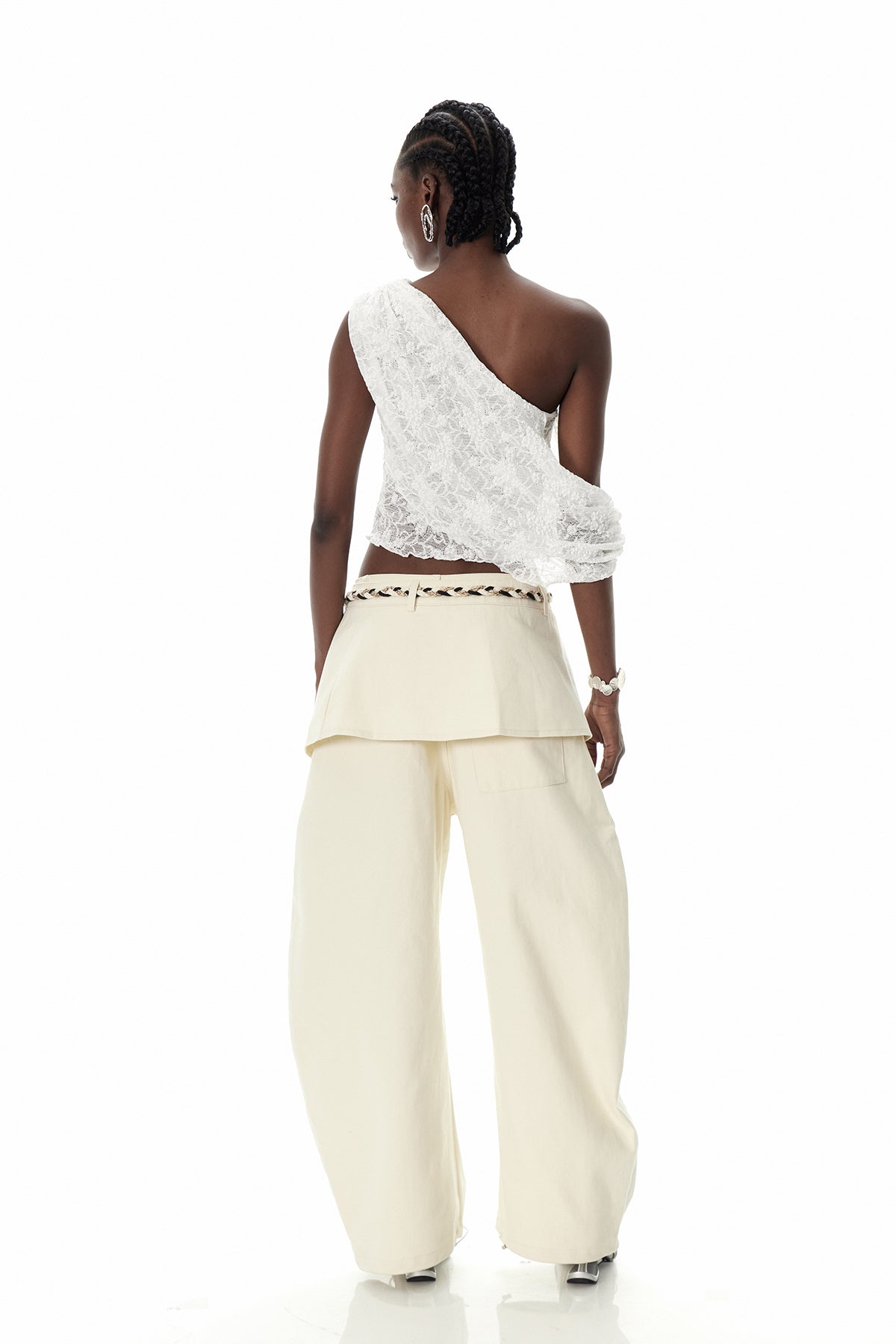 Cowessess Deconstruct Baggy Pants in Beige