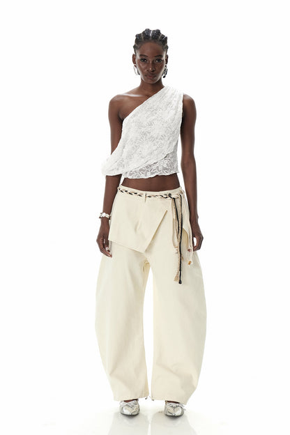 Cowessess Deconstruct Baggy Pants in Beige