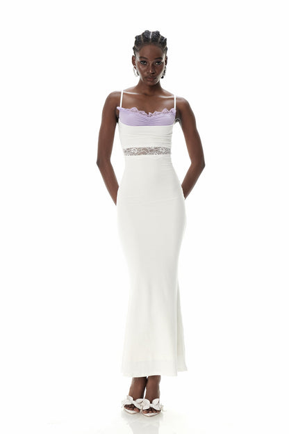 Coy Spaghetti Lace Maxi Dress