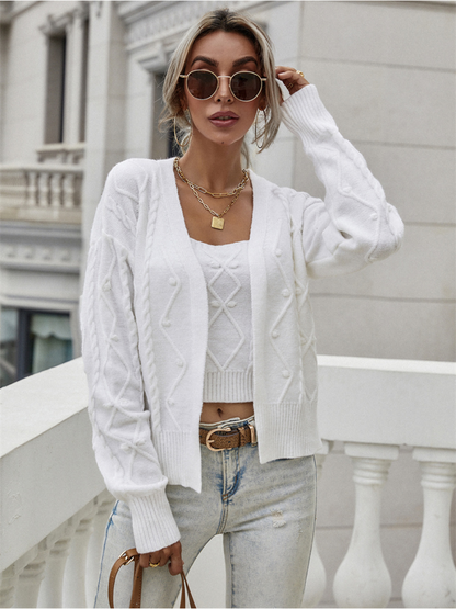| Rachaels Knit Cardigan Set - Cream