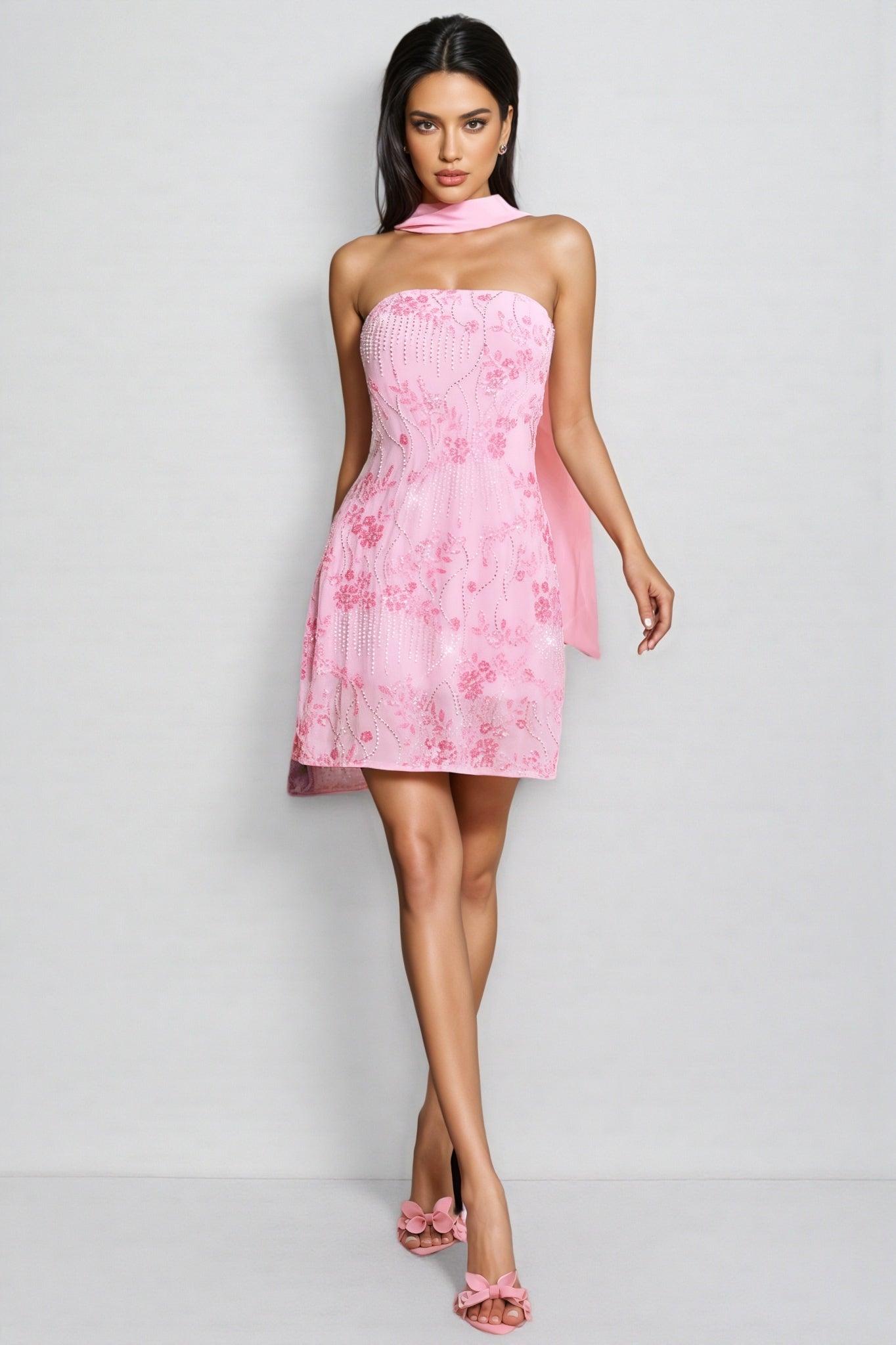 Corviel Sequin Scarf Mini Dress