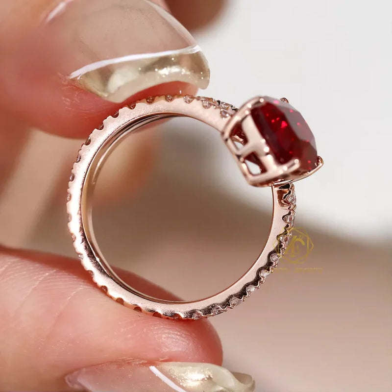 Cushion-cut Moissanite Ring