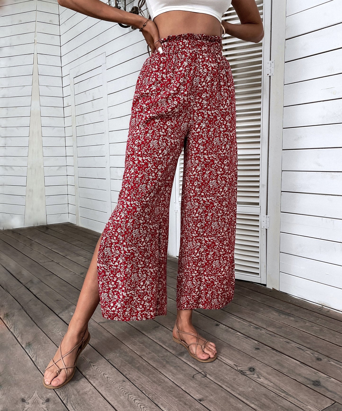 Chelo Culottes Pants - Red Print