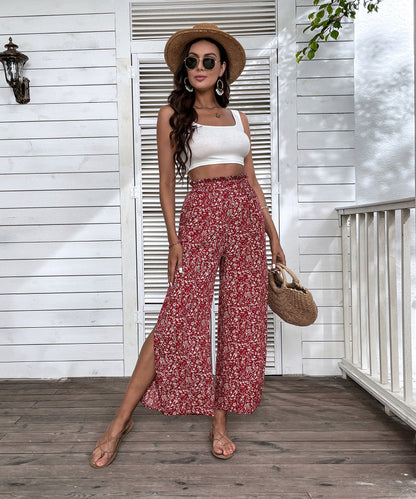 Chelo Culottes Pants - Red Print