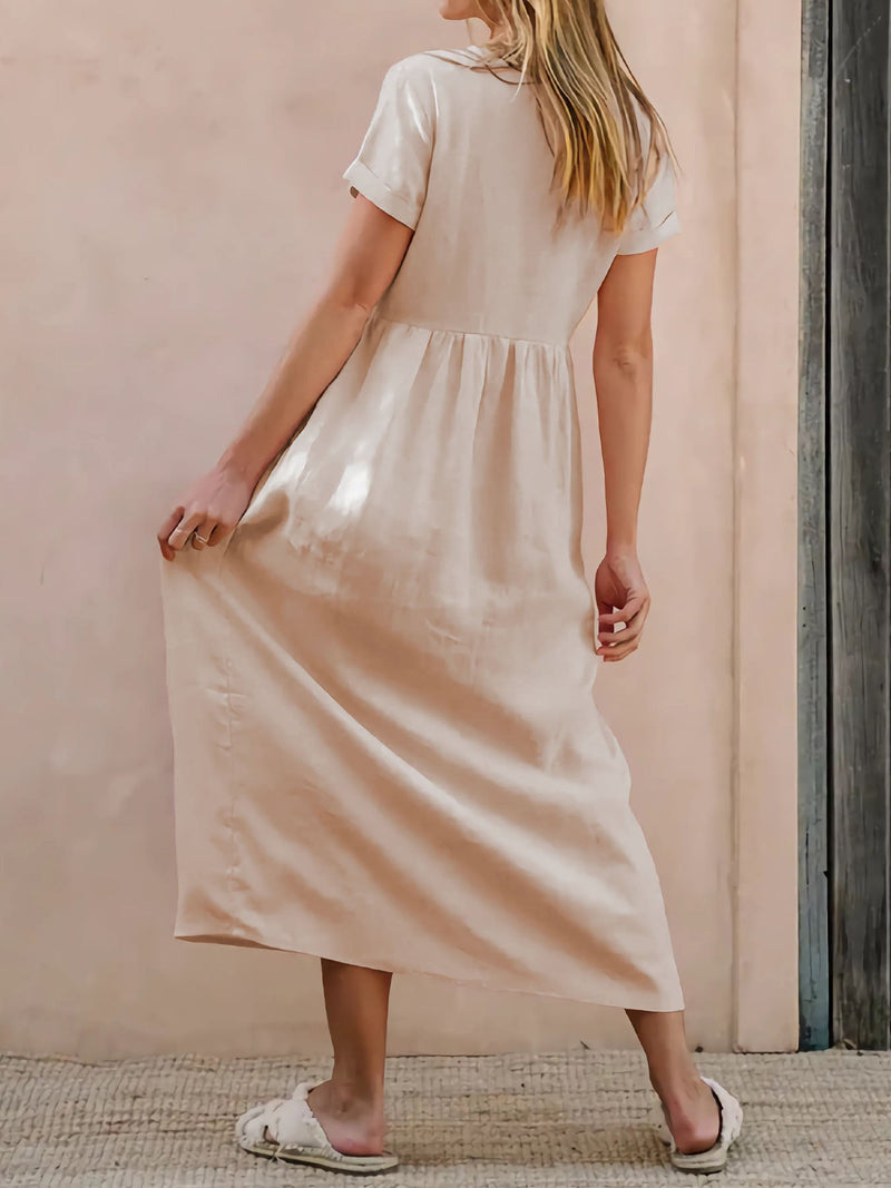 Sand and Sea Linen Midi Dress