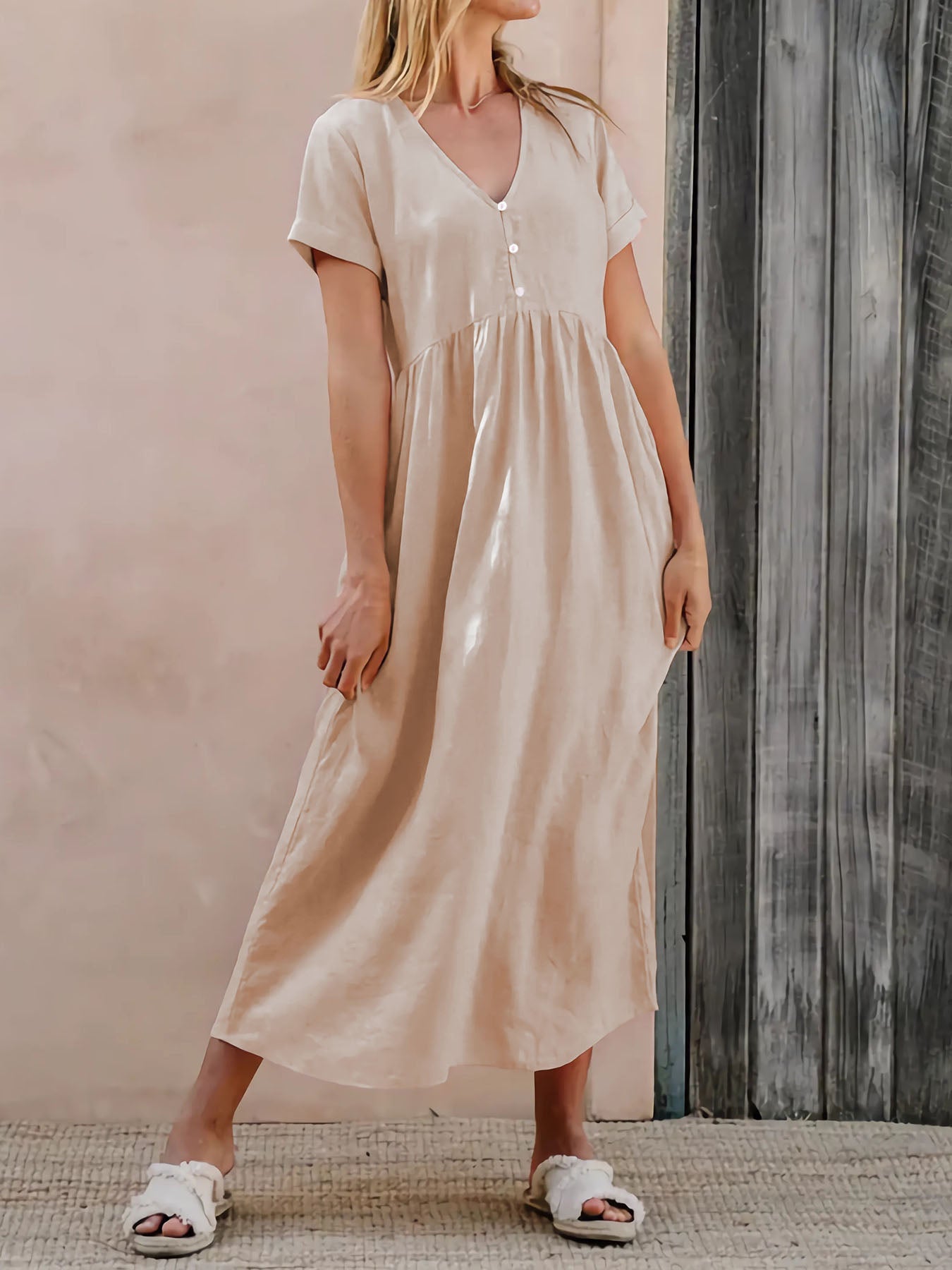 Sand and Sea Linen Midi Dress