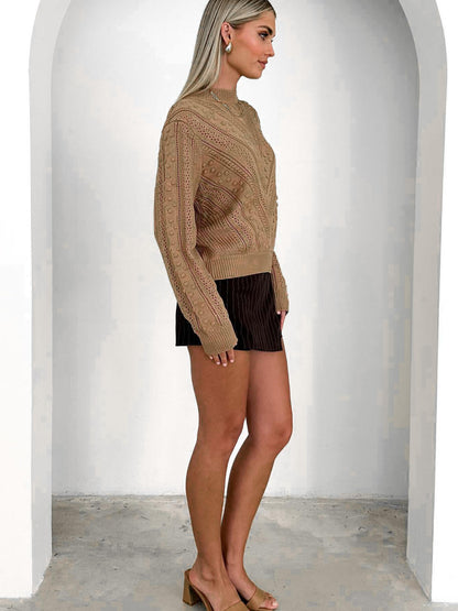 Natalee Pop Perforated Knit Sweater