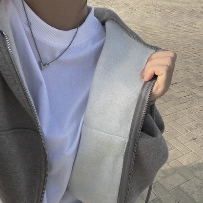 Fur Collar Aesthetic Cardigan Hoodie
