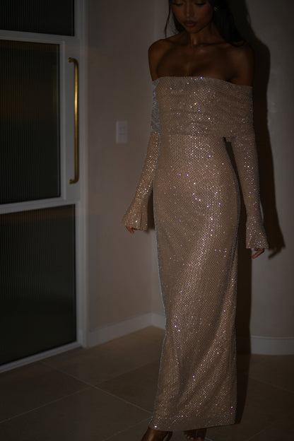 Diamond Maxi Dress Off Shoulder