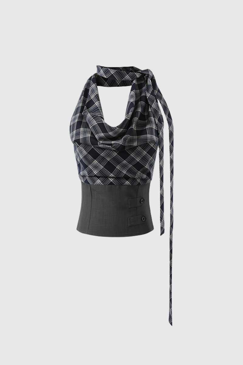 Dagon Grid Wide Leg Pants Set