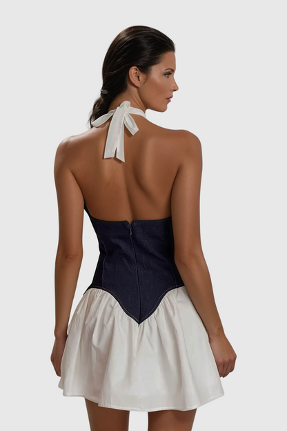 Dagur Plunge Ruffle Mini Dress