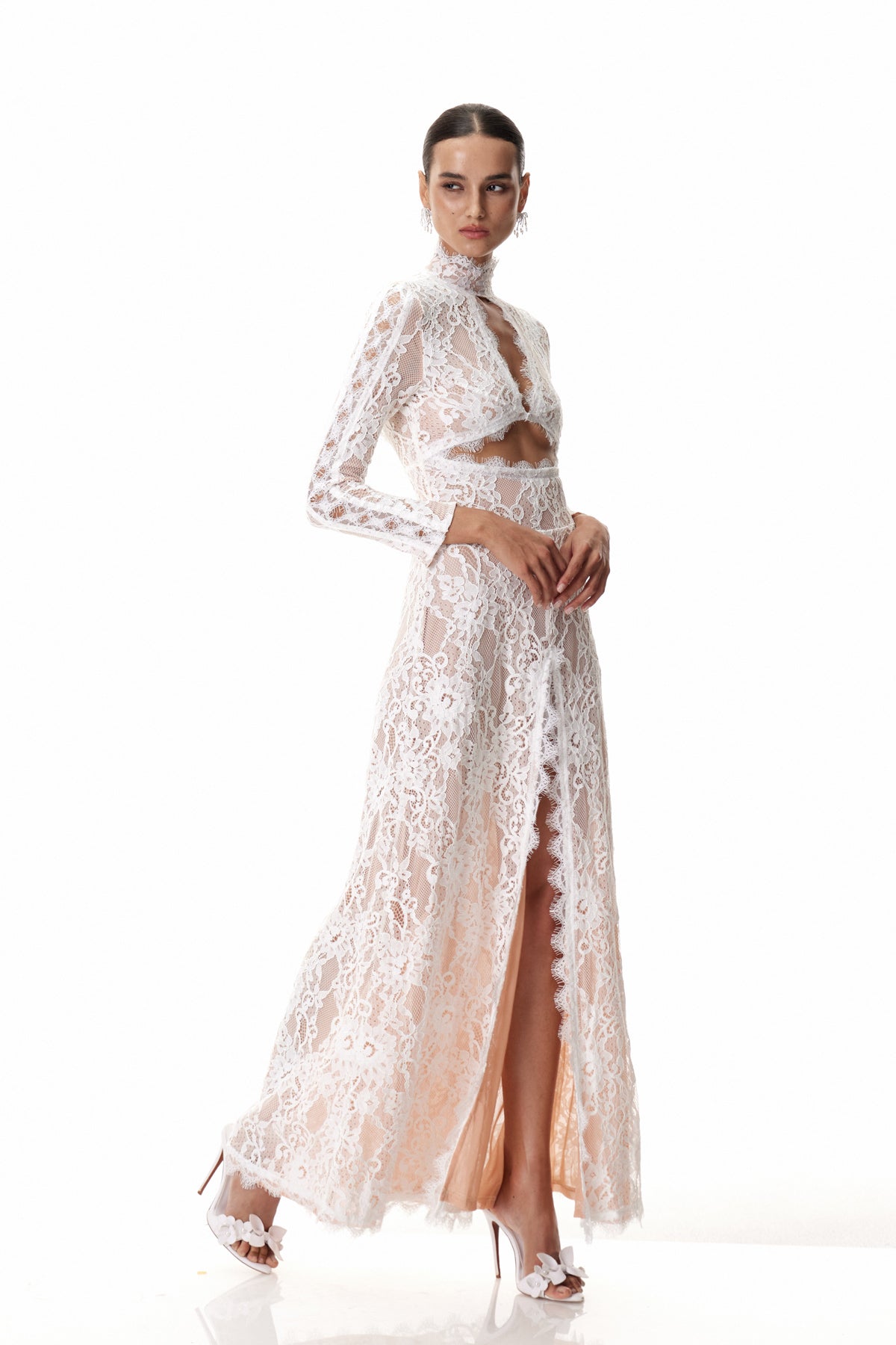 Daividh Cutout Lace Maxi Dress
