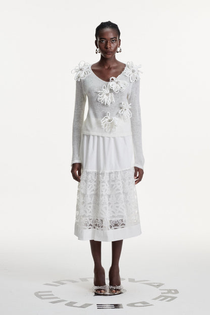 Dalila Cutout Lace Maxi Skirt