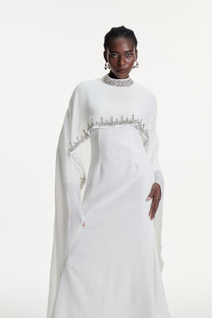 Dallas Crystal Shawl Maxi Dress