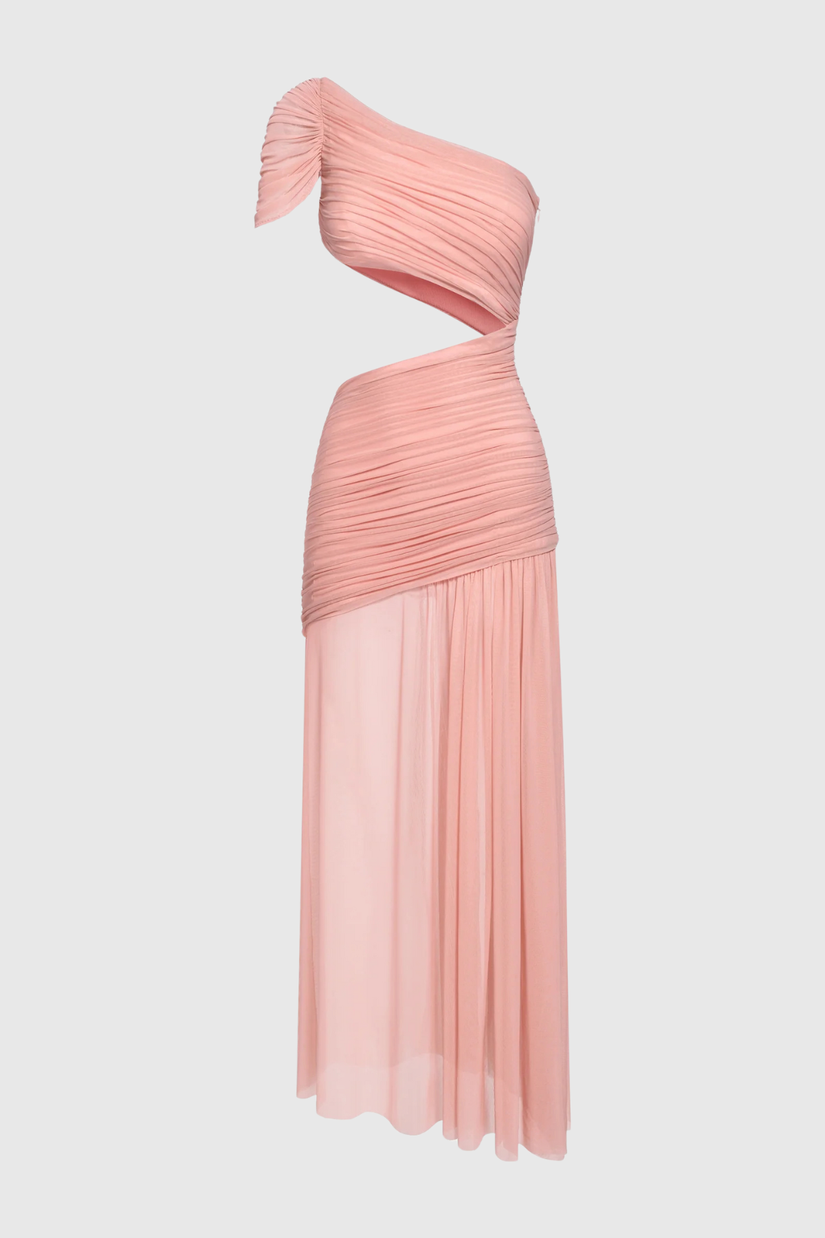 Danail Cutout Asymmetric Midi Dress in Pink