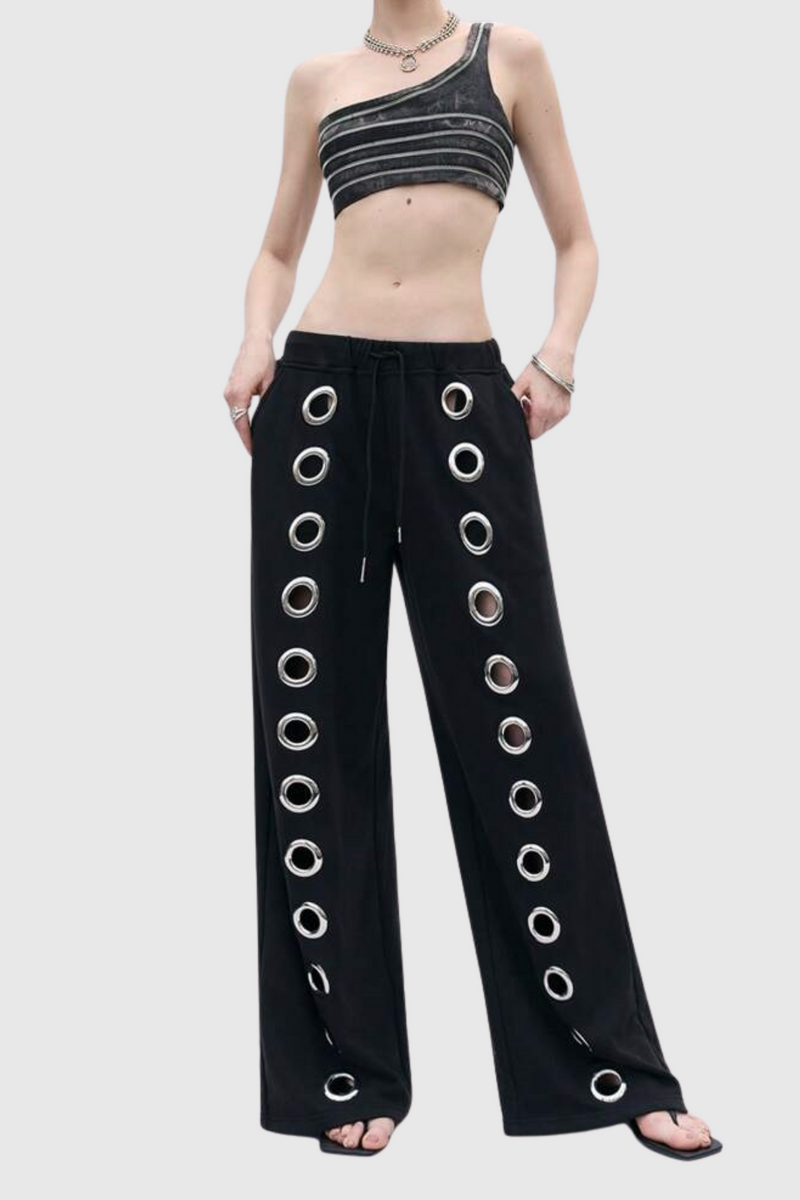 Daniyal Eyelet Straight Pants