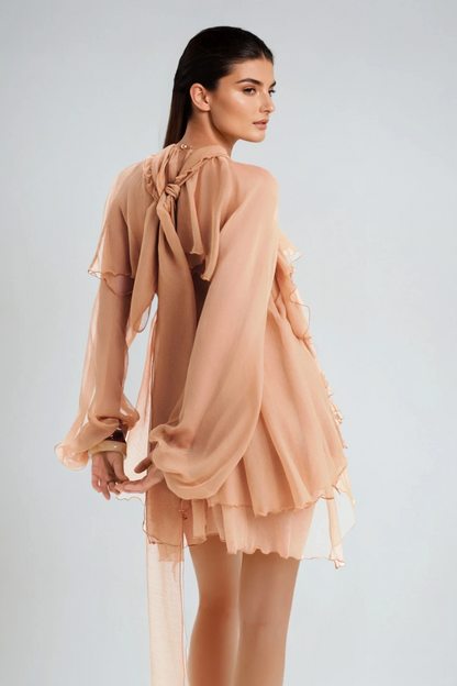 Danuta Long Sleeve Ruffle Pants Set