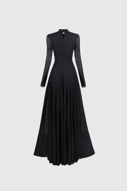 Dany Twist Long Sleeve Maxi Dress in Black