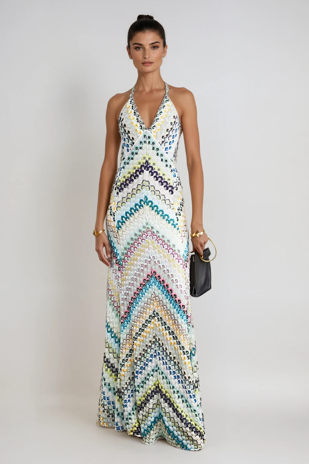 Daouda Spaghetti Backless Maxi Dress in Green